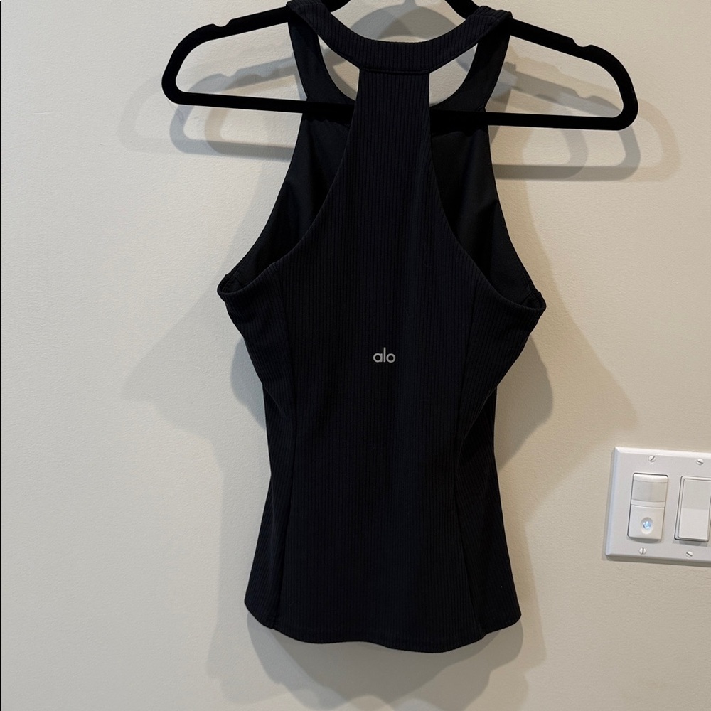 Alo Ribbed Insight Tank Black Small - Picture 4 of 5